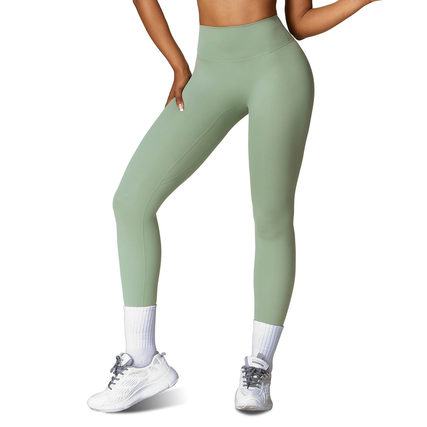 Women\'s High Waist Workout Leggings Tummy Control Compression Yoga Tight Pants Gym Pants Athletic Running Leggings with 25In Inseam No Front Seam