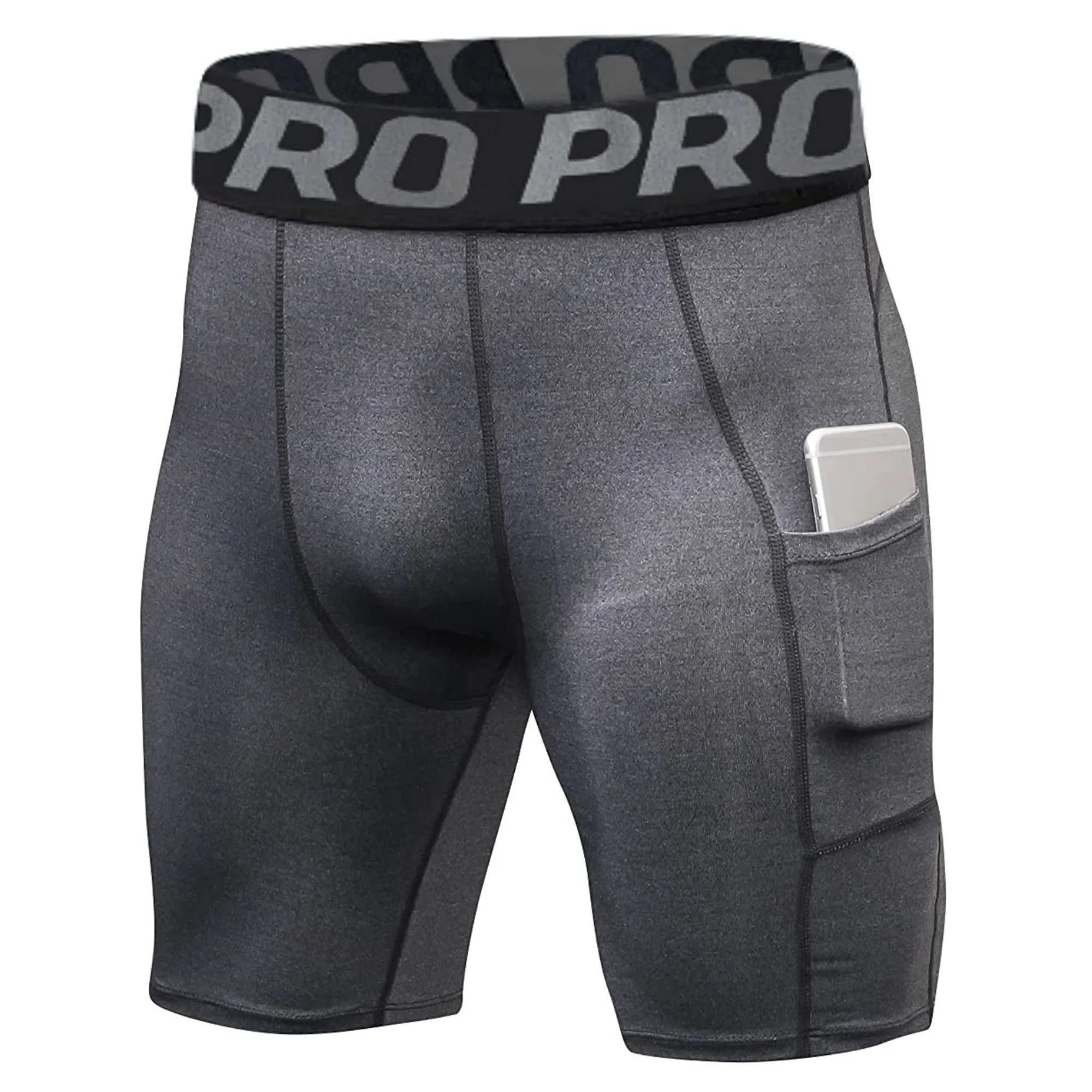 Compression Shorts Men with Pocket, Spandex Running Shorts Sport Athletic Workout Performance Underwear