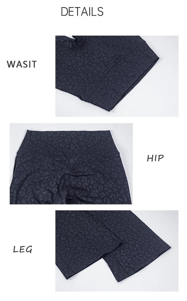 DIAS FIT JOY Women's Hip lifting flared pants high waisted yoga fitness pants sports micro flared yoga pants wide leg pants