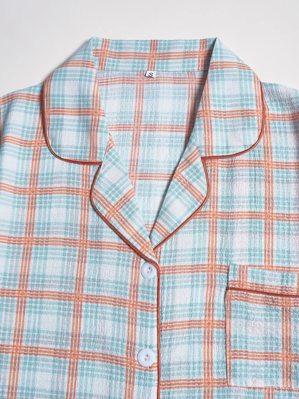 Women's Plaid Pajamas Set 2 Piece Button Down Short Sleeve Top and Shorts Sleepwear Casual Soft Loungewear for Summer