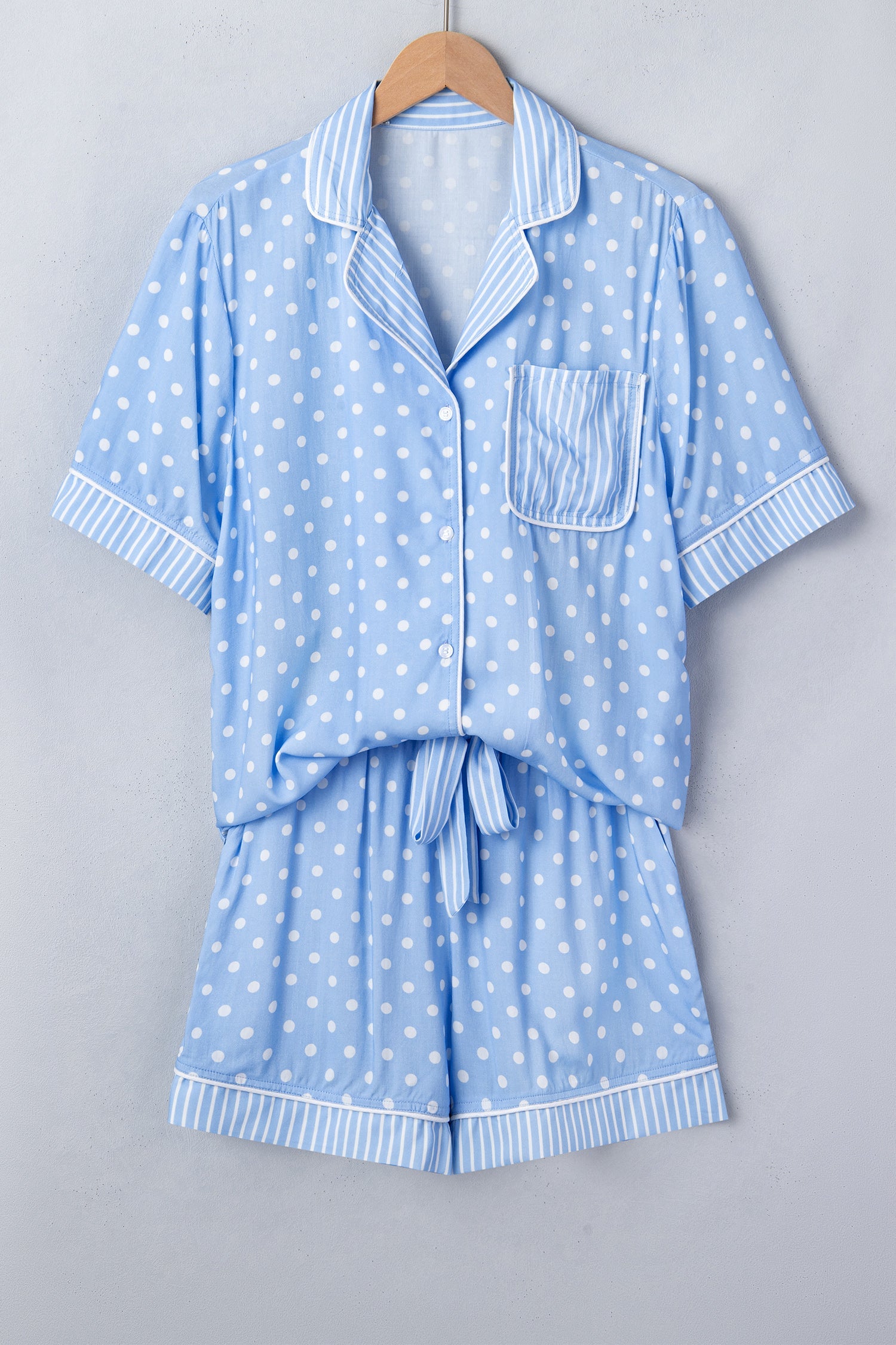 Polka Dot Top & Shorts Pajama Set