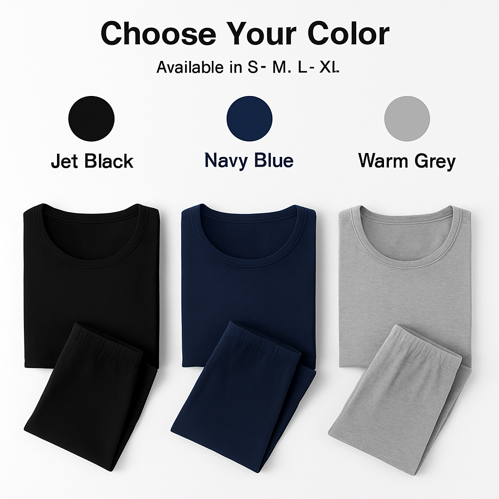 Thermal Underwear Set for Men - Long Johns Top & Bottom