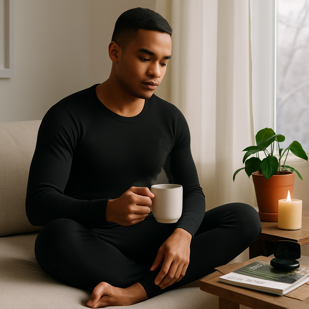 Thermal Underwear Set for Men - Long Johns Top & Bottom