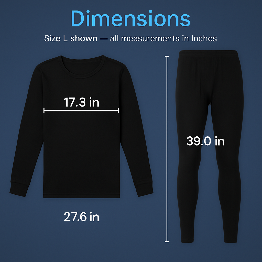 Thermal Underwear Set for Men - Long Johns Top & Bottom