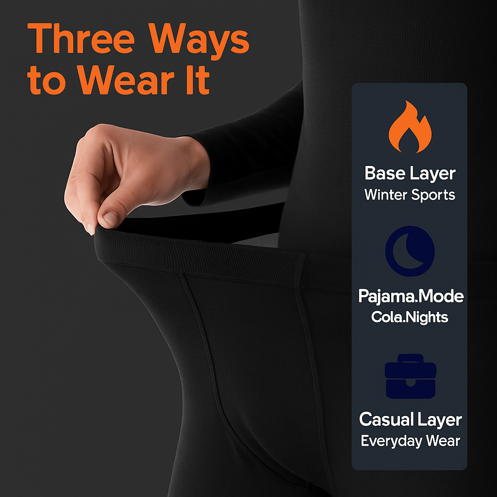 Thermal Underwear Set for Men - Long Johns Top & Bottom