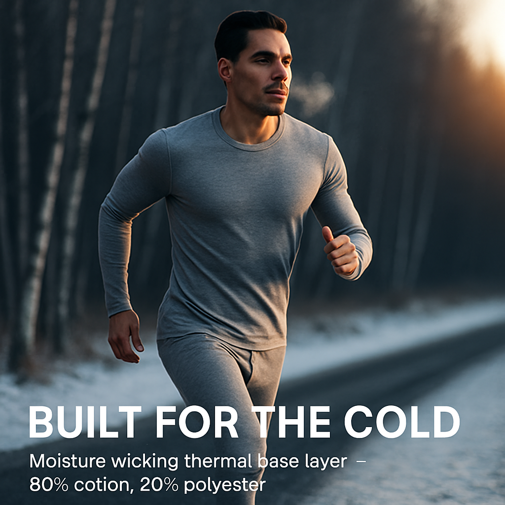 Thermal Underwear Set for Men - Long Johns Top & Bottom