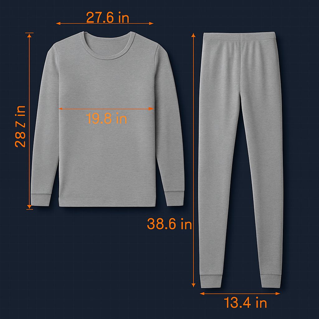 Thermal Underwear Set for Men - Long Johns Top & Bottom