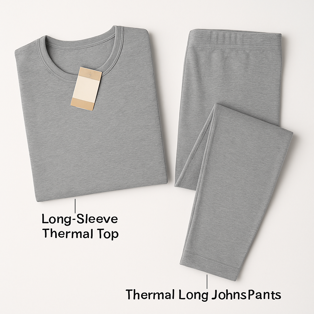 Thermal Underwear Set for Men - Long Johns Top & Bottom