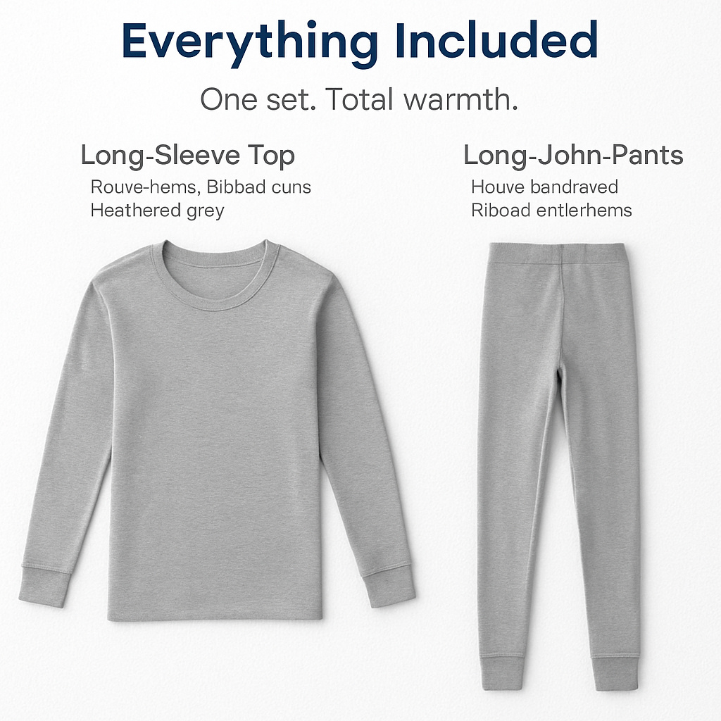 Thermal Underwear Set for Men - Long Johns Top & Bottom