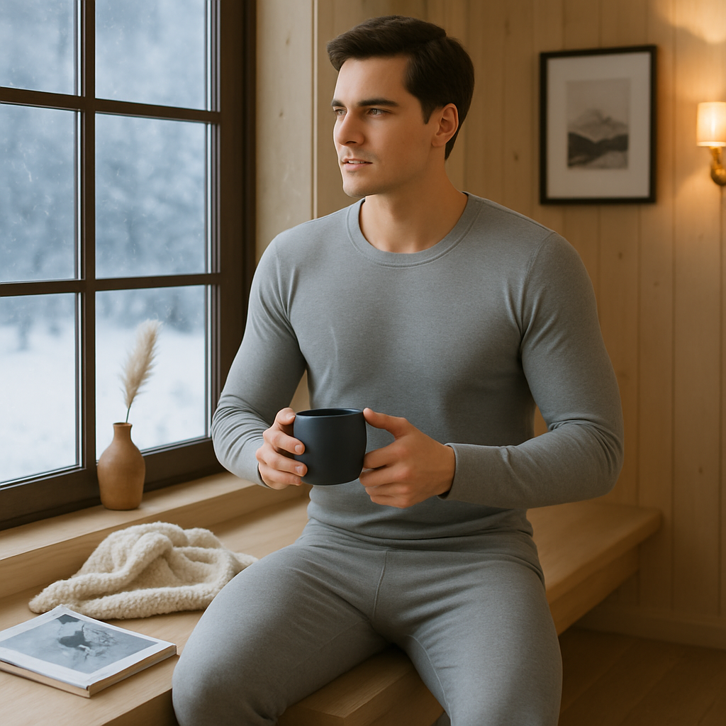 Thermal Underwear Set for Men - Long Johns Top & Bottom