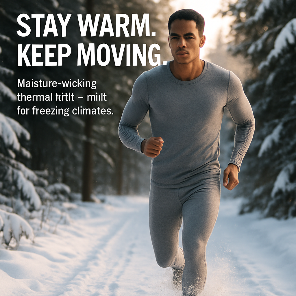 Thermal Underwear Set for Men - Long Johns Top & Bottom