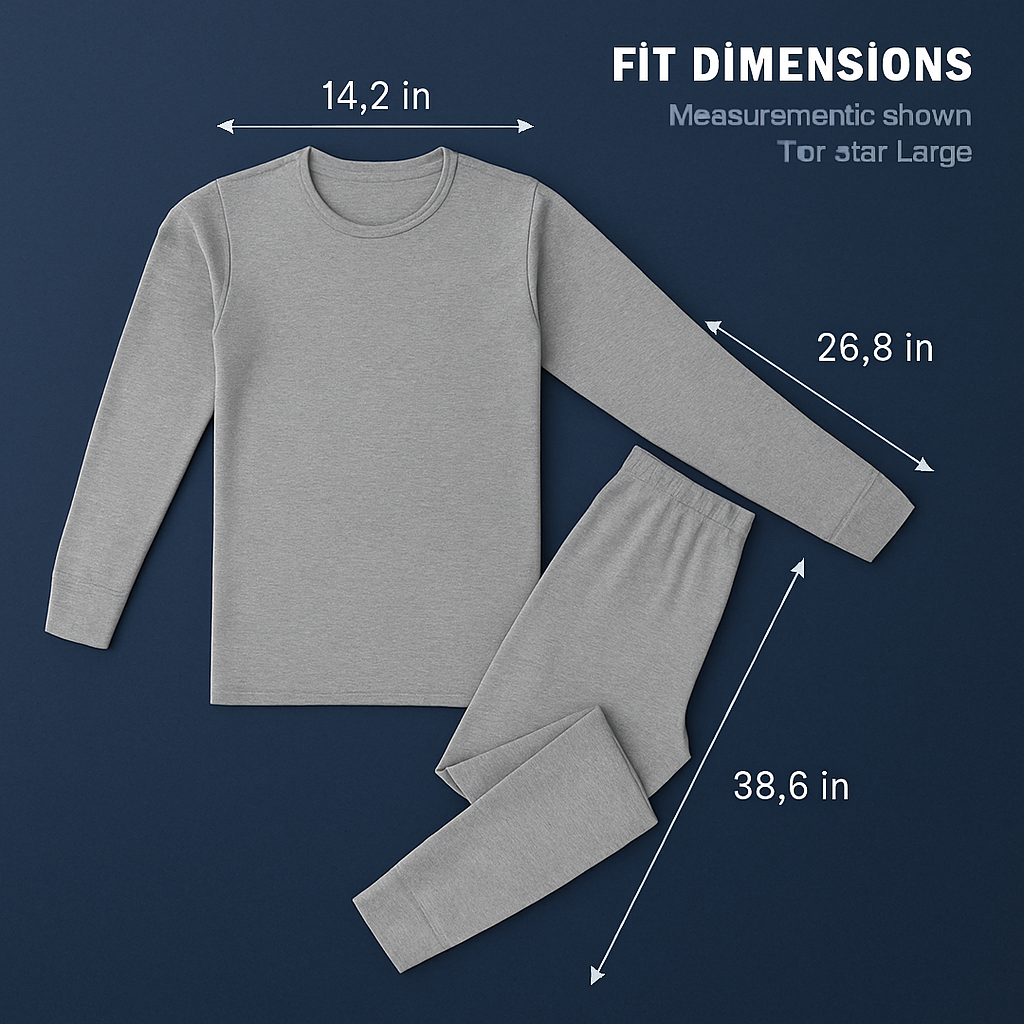Thermal Underwear Set for Men - Long Johns Top & Bottom