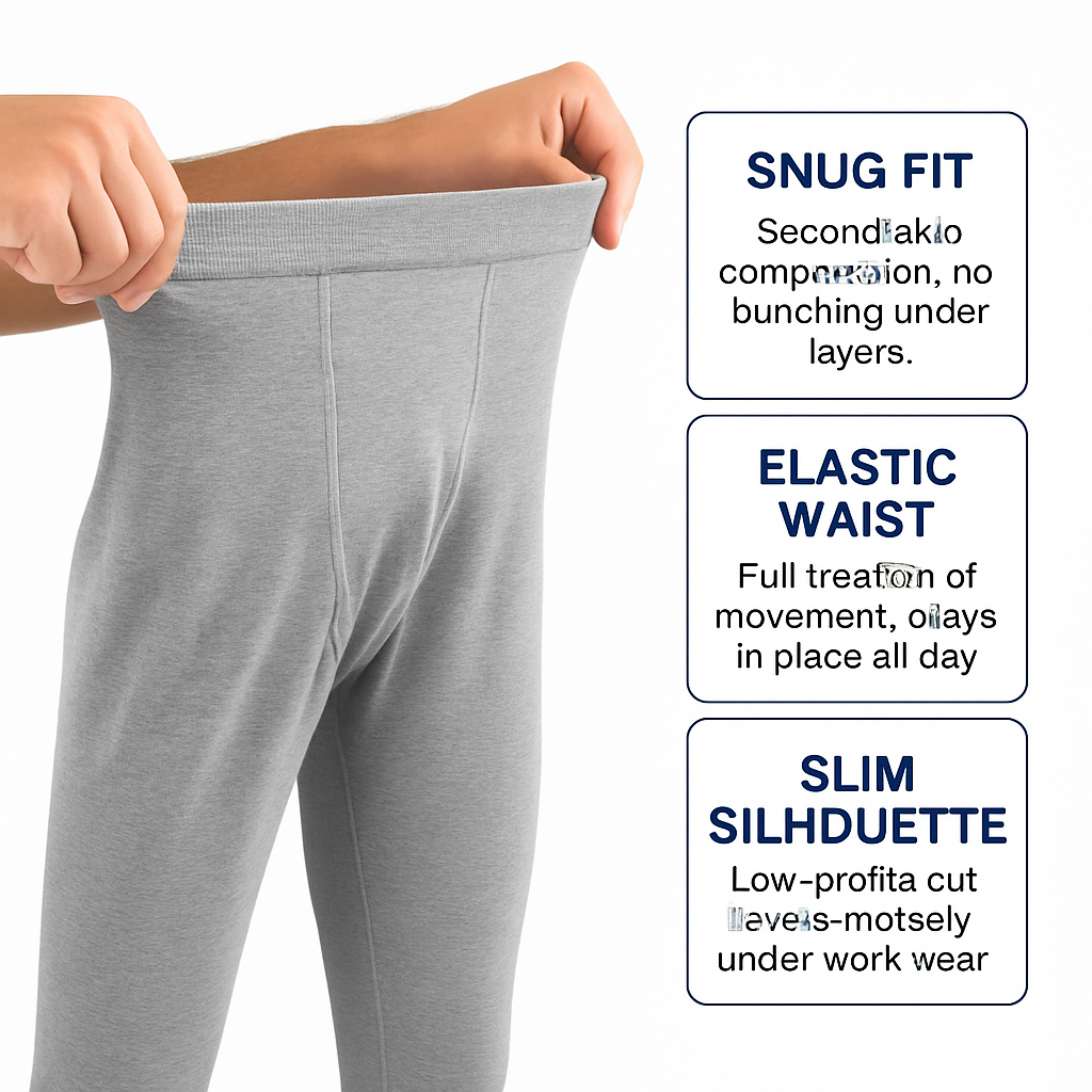 Thermal Underwear Set for Men - Long Johns Top & Bottom