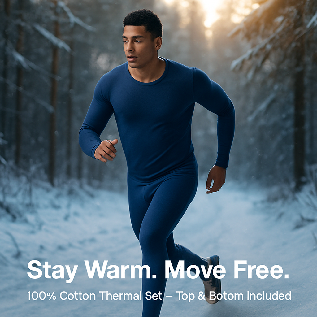 Thermal Underwear Set for Men - Long Johns Top & Bottom