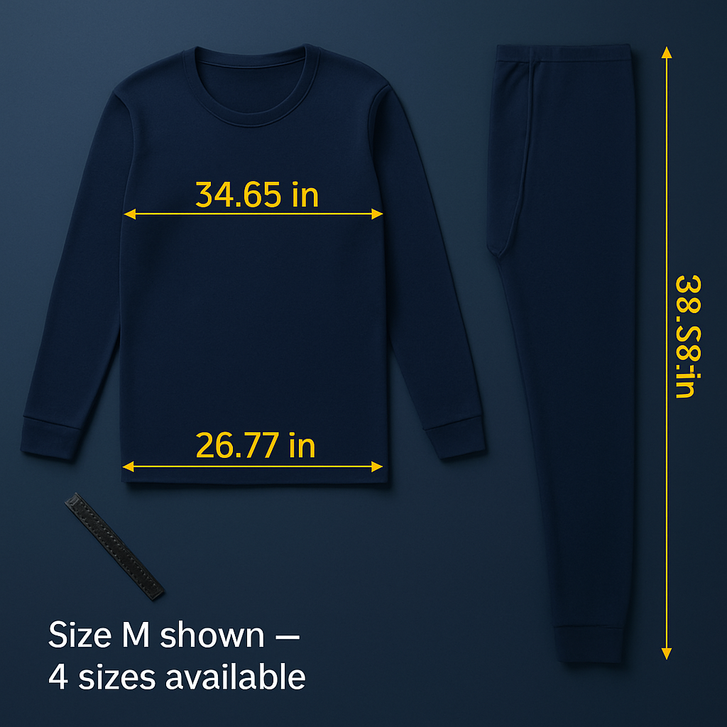 Thermal Underwear Set for Men - Long Johns Top & Bottom