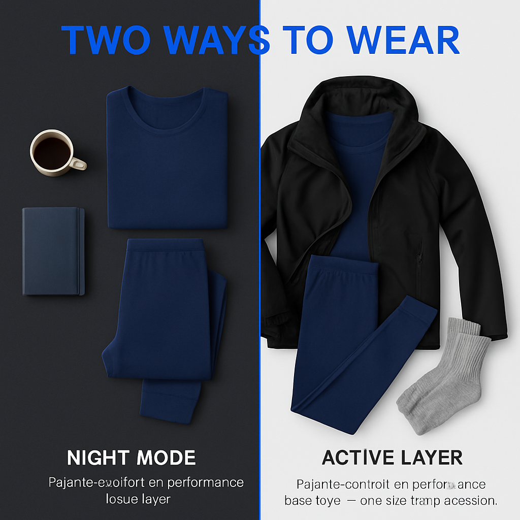 Thermal Underwear Set for Men - Long Johns Top & Bottom